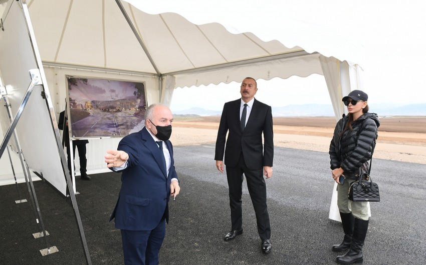 Prezident Zəngilan Beynəlxalq Hava Limanının tikintisi ilə tanış olub